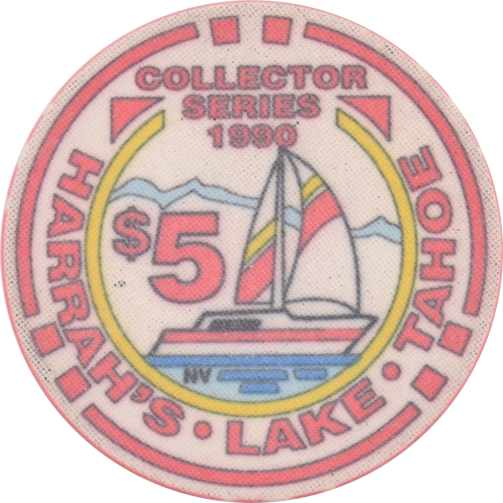 Harrah's Casino Lake Tahoe Nevada $5 Collector Series Chip 1990