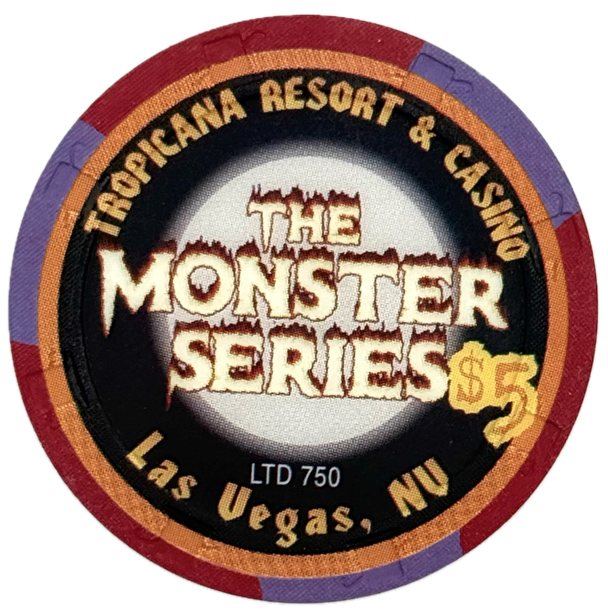 Tropicana Casino Las Vegas NV $5 Frankenstein Halloween Chip 1999