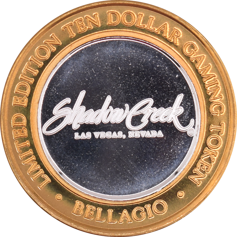 Bellagio Casino Las Vegas "Shadow Creek" $10 Silver Strike .999 Fine Silver 2005