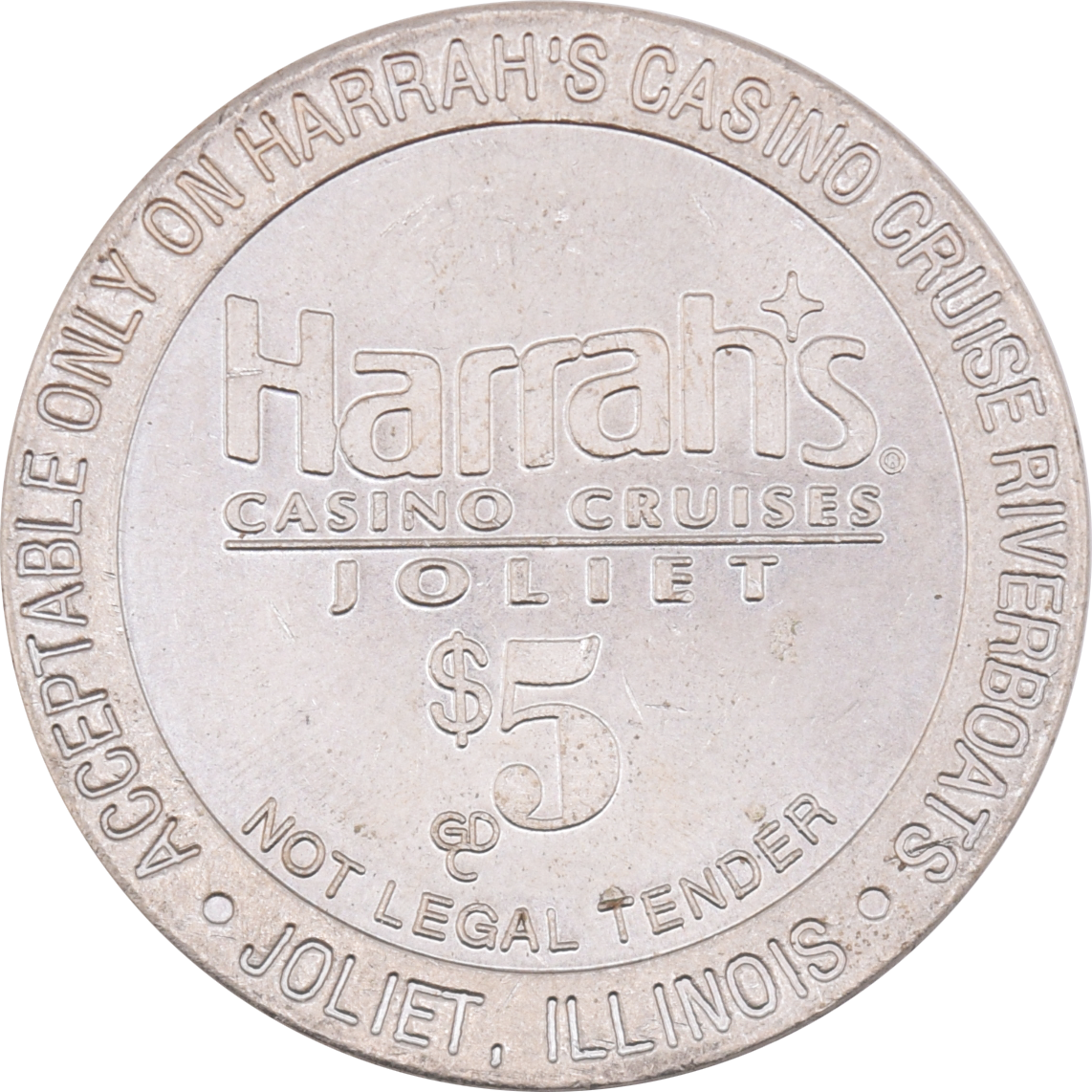 Harrah's Casino Joliet Illinois $5 Token