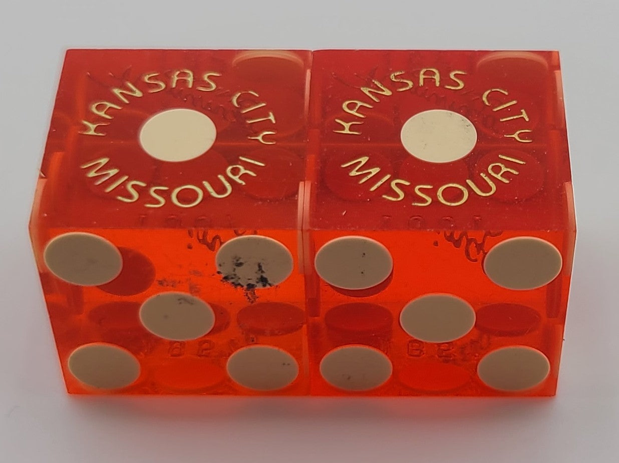 Flamingo Casino Kansas City Missouri Pair of Red Used Dice