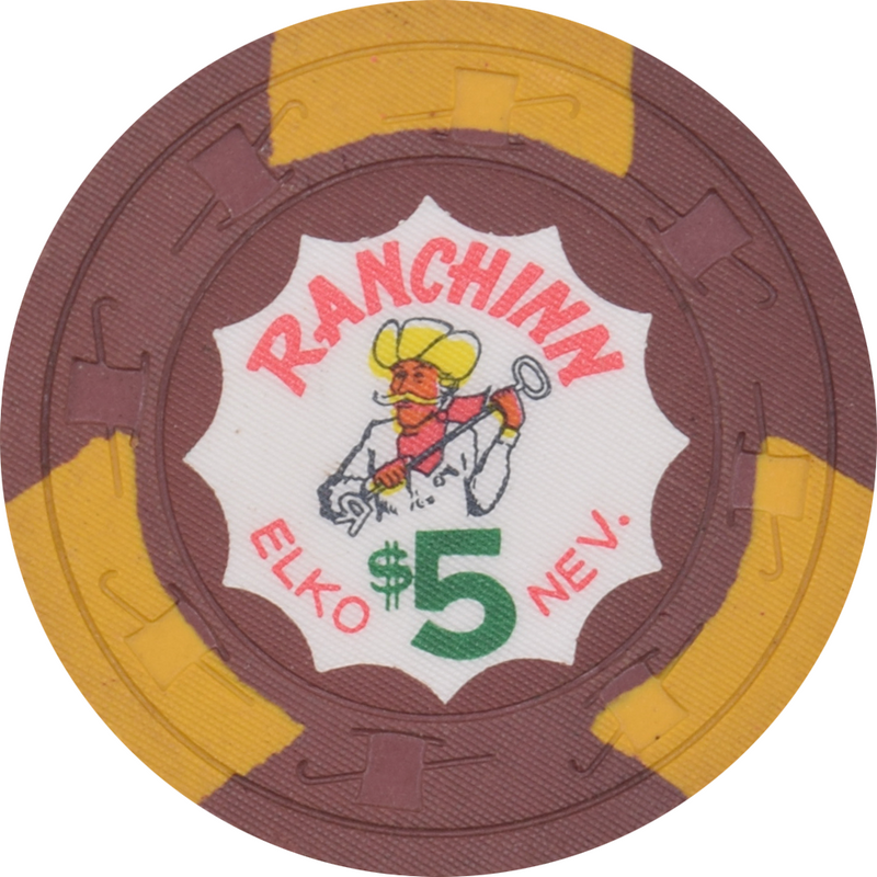 Ranchinn Casino Elko Nevada $5 Chip 1950s