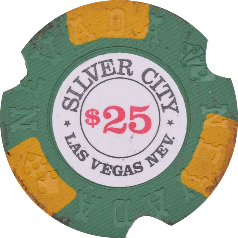 Silver City Casino Las Vegas Nevada $25 Cancelled Chip 1975