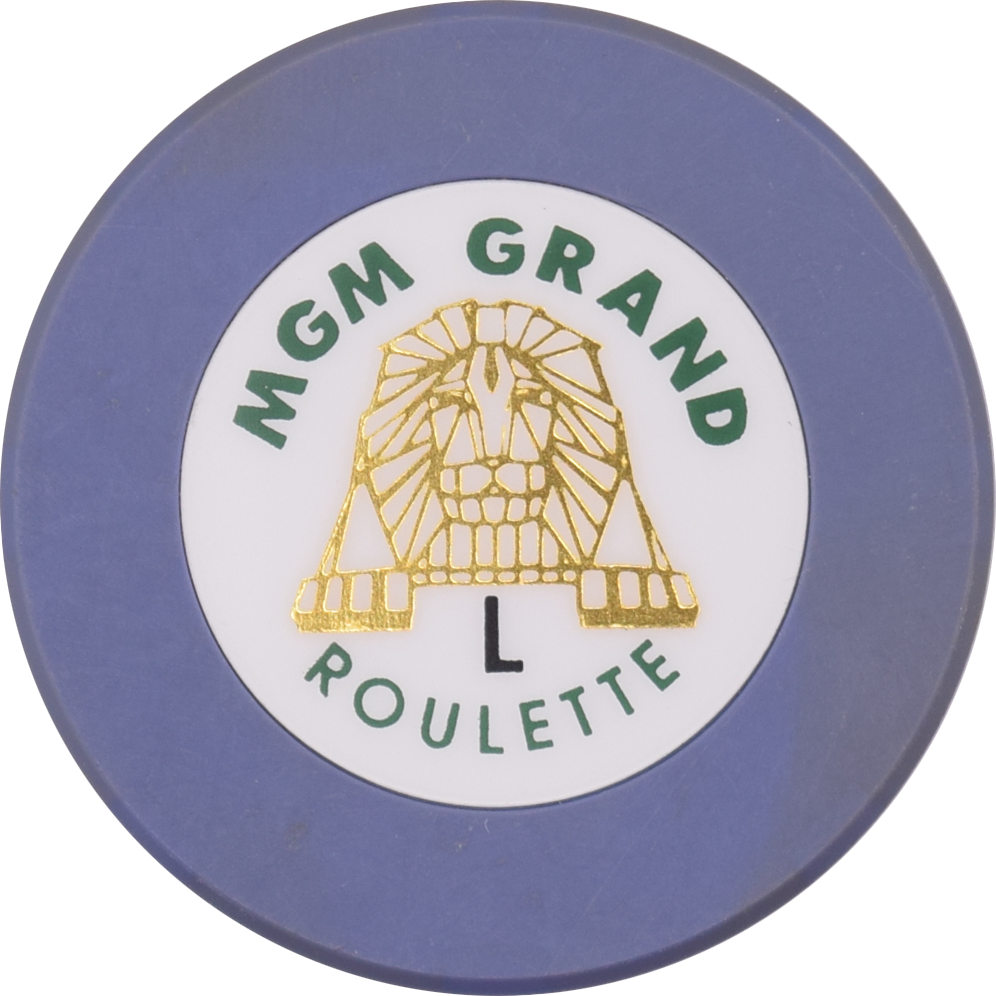MGM Grand Casino Las Vegas NV Purple L Roulette Chip 1993