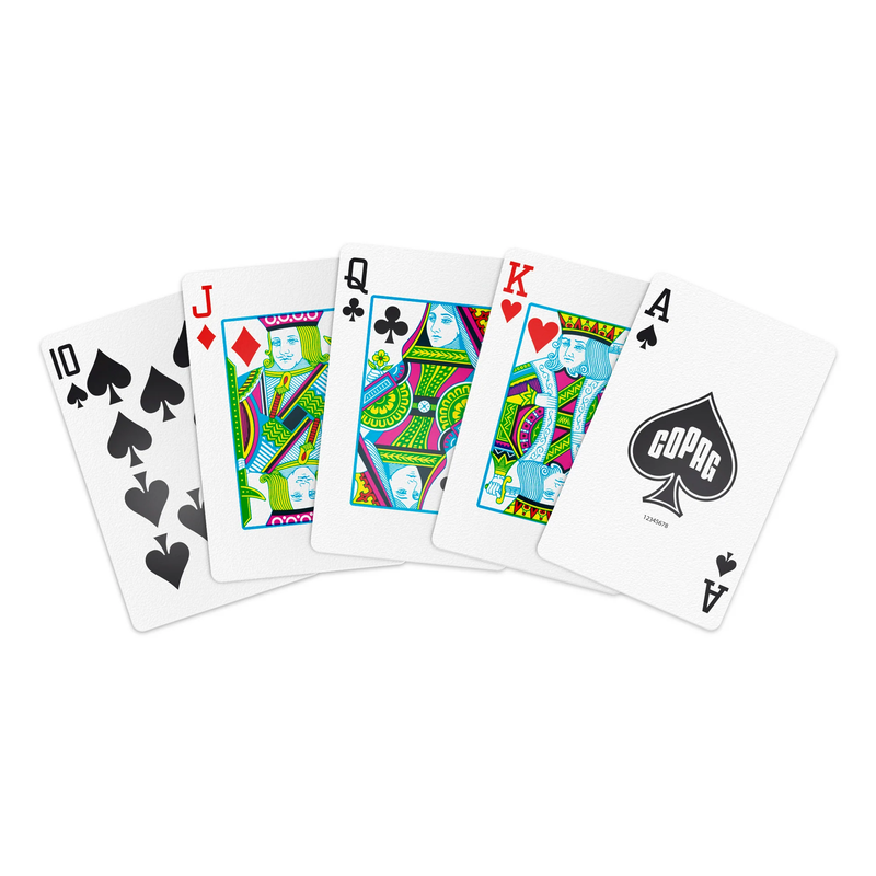 Copag WSOP 2023 Modern Design 100% Plastic Used Playing Cards - Narrow Size (Bridge) Regular Index Blue/Red Double Deck Set