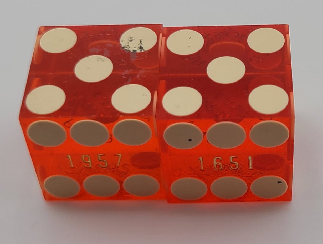 Flamingo Casino Kansas City Missouri Pair of Red Used Dice