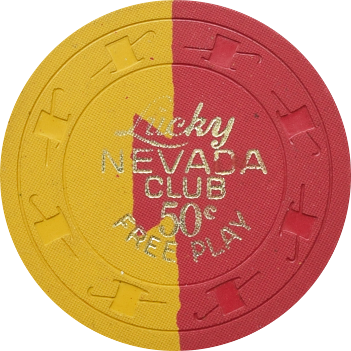 Nevada Club Casino Las Vegas Nevada 50 Cent Red Dovetail Chip 1967