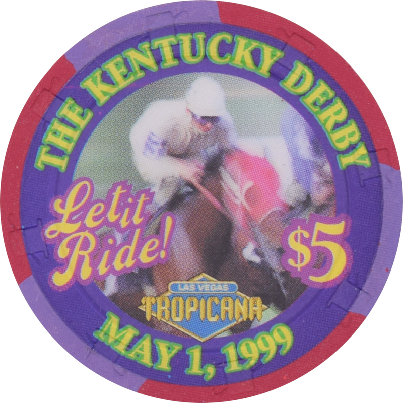 Tropicana Casino Las Vegas Nevada $5 Kentucky Derby Chip 1999