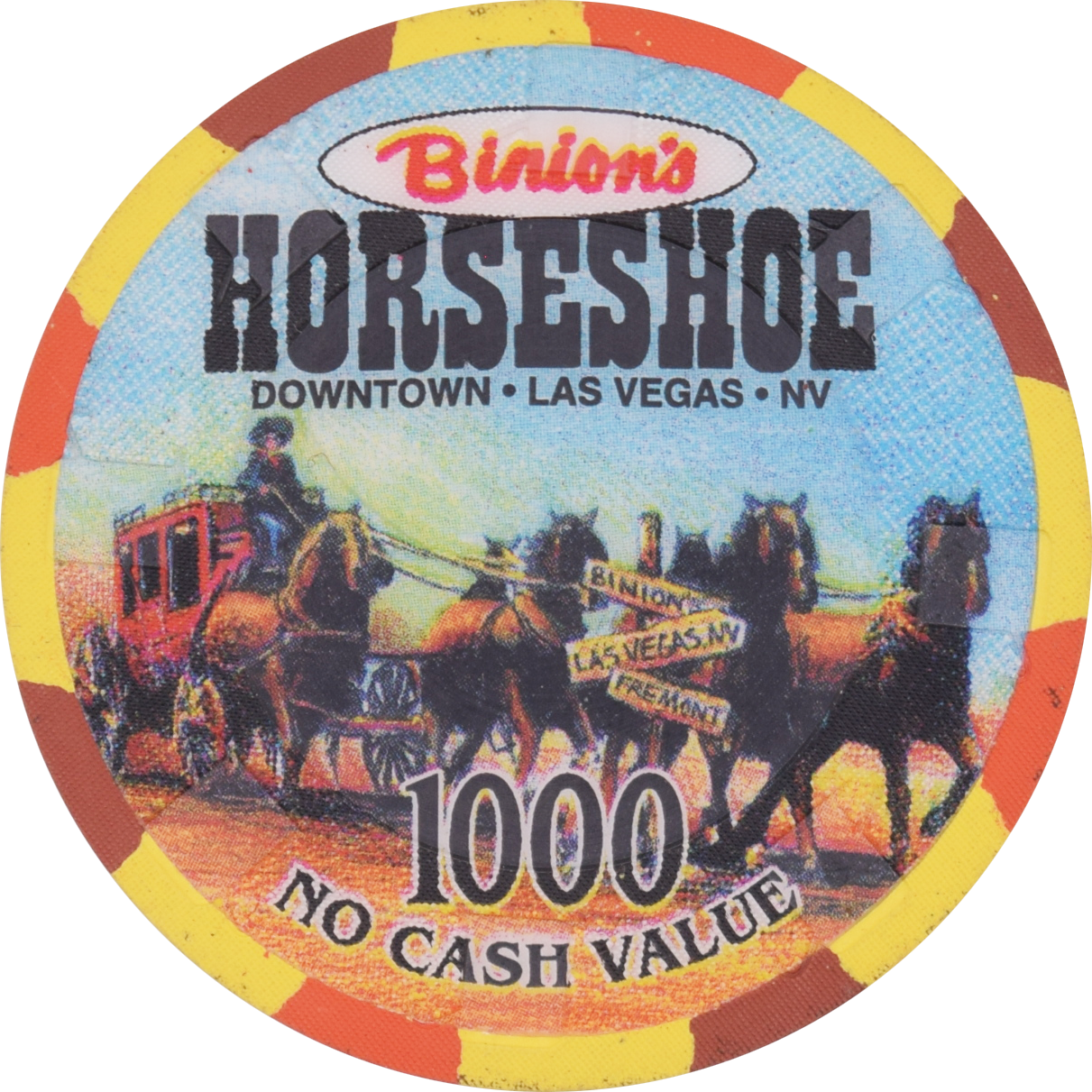 Horseshoe Club (Binion's) Casino Las Vegas Nevada 1000 NCV 48mm Oversized Chip 2000s