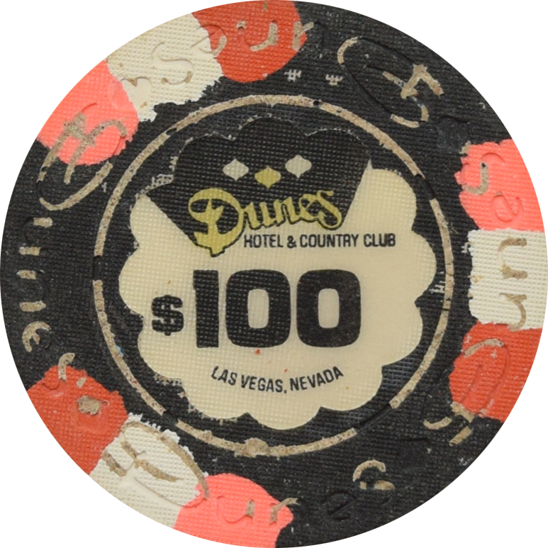 Dunes Casino Las Vegas Nevada $100 Dig Chip 1960s