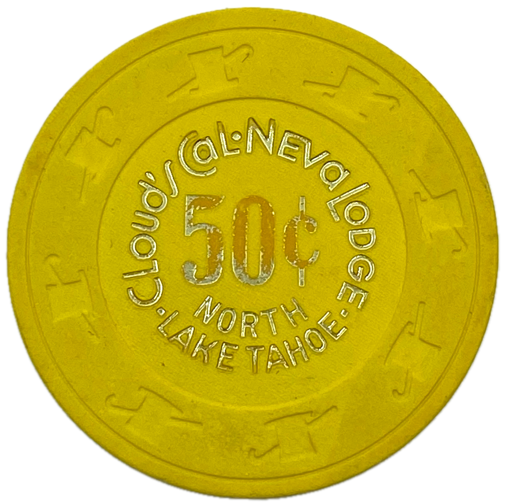Cloud's Cal-Neva Lodge Casino Lake Tahoe Nevada 50 Cent Chip 1980