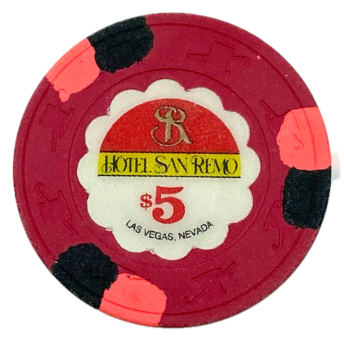 Hotel San Remo Casino Las Vegas NV $5 Chip 1989