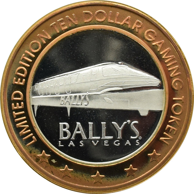 Bally's Casino Las Vegas "Monorail" $10 Silver Strike .999 Fine Silver 1999
