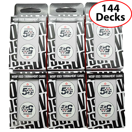 144 Used Black Decks WSOP 2019 Copag Plastic Playing Cards Bridge Size