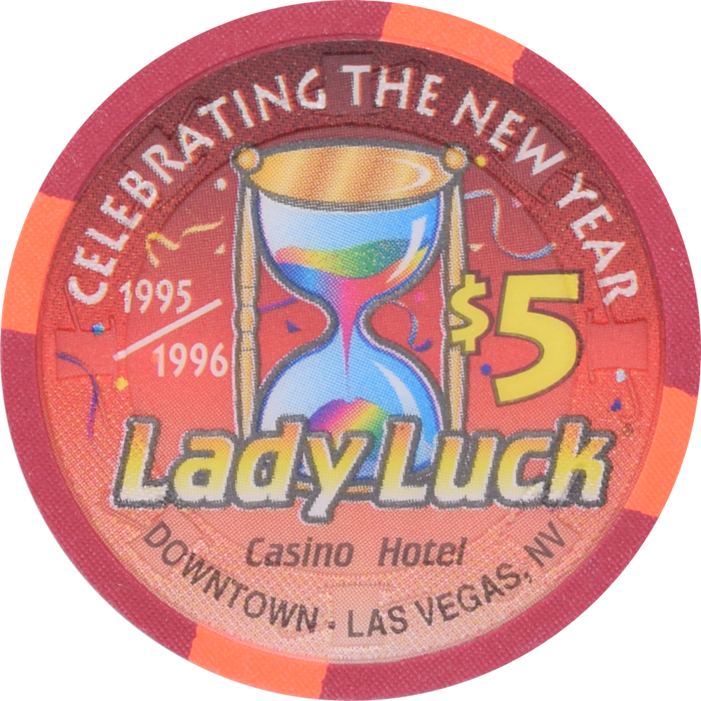 Lady Luck Casino Las Vegas Nevada $5 Celebrating the New Year Chip 1995