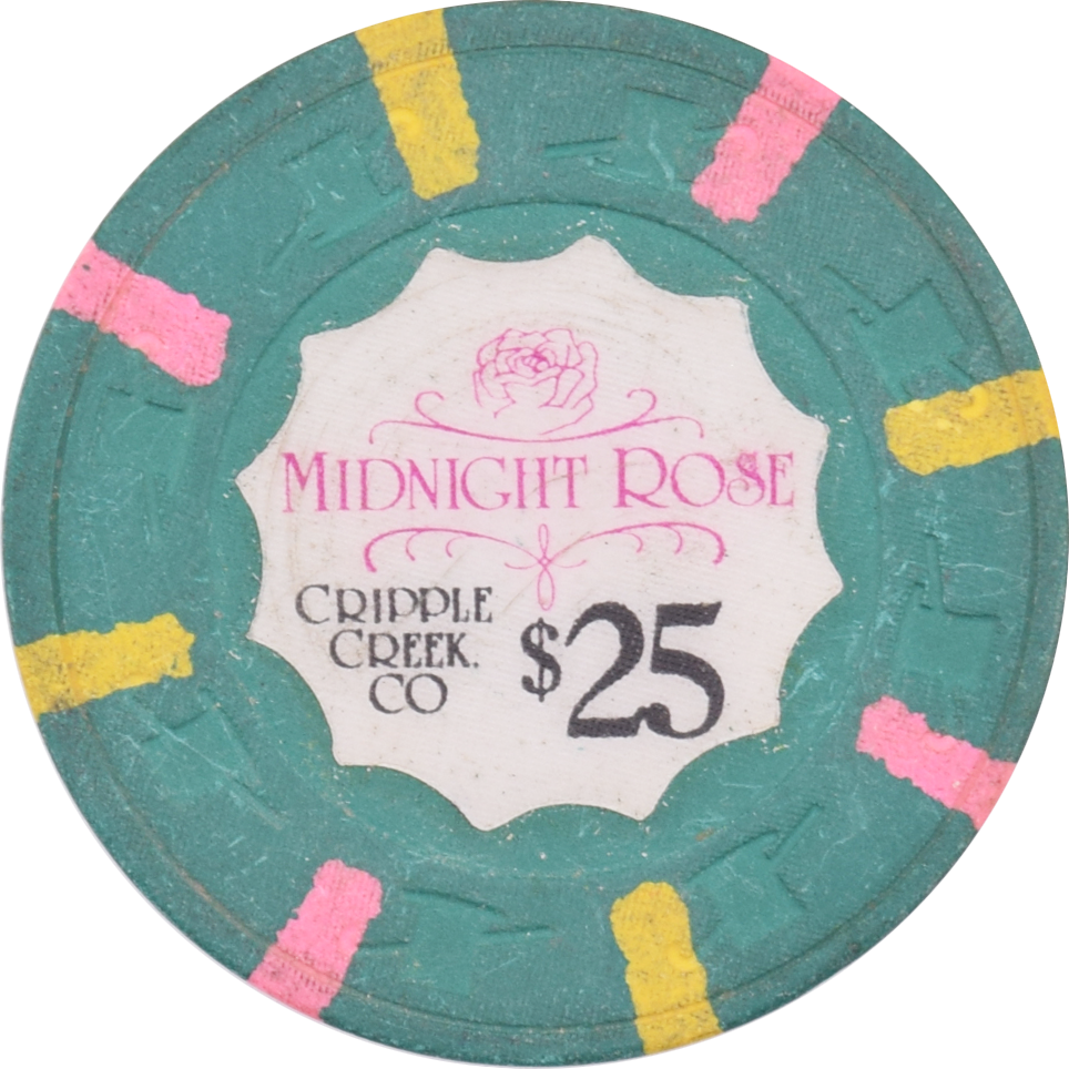 Midnight Rose Casino Cripple Creek Colorado $25 Chip