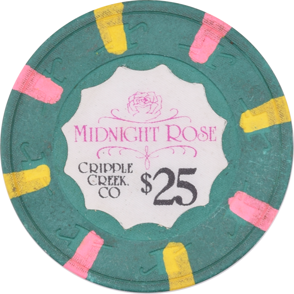 Midnight Rose Casino Cripple Creek Colorado $25 Chip
