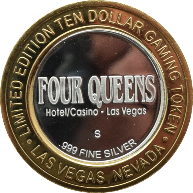Four Queens Casino Las Vegas "Man's 4 Vices - Wine" $10 Silver Strike .999 Fine Silver 2006