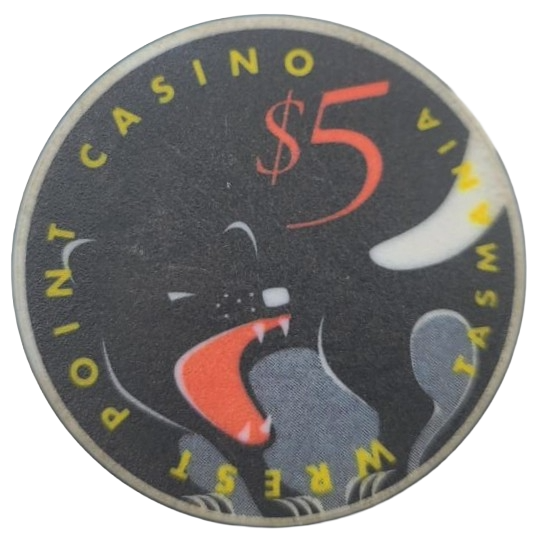 Wrest Point Casino Sandy Bay Tasmania Australia $5 Used Chip ChipCo.