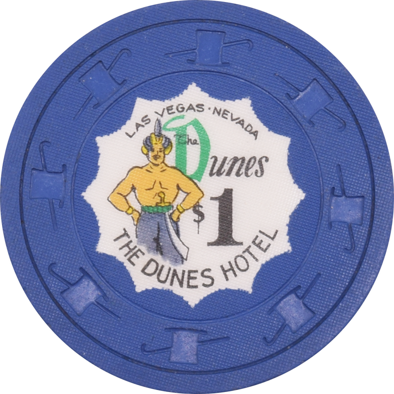 Dunes Hotel Casino Las Vegas Nevada $1 Navy Chip 1964