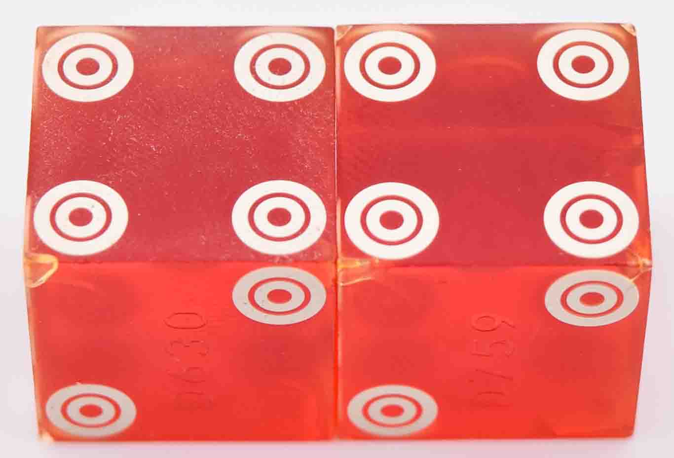 Dunes Hotel and Casino From Las Vegas Nevada Used Red Dice From 1970's, Pair