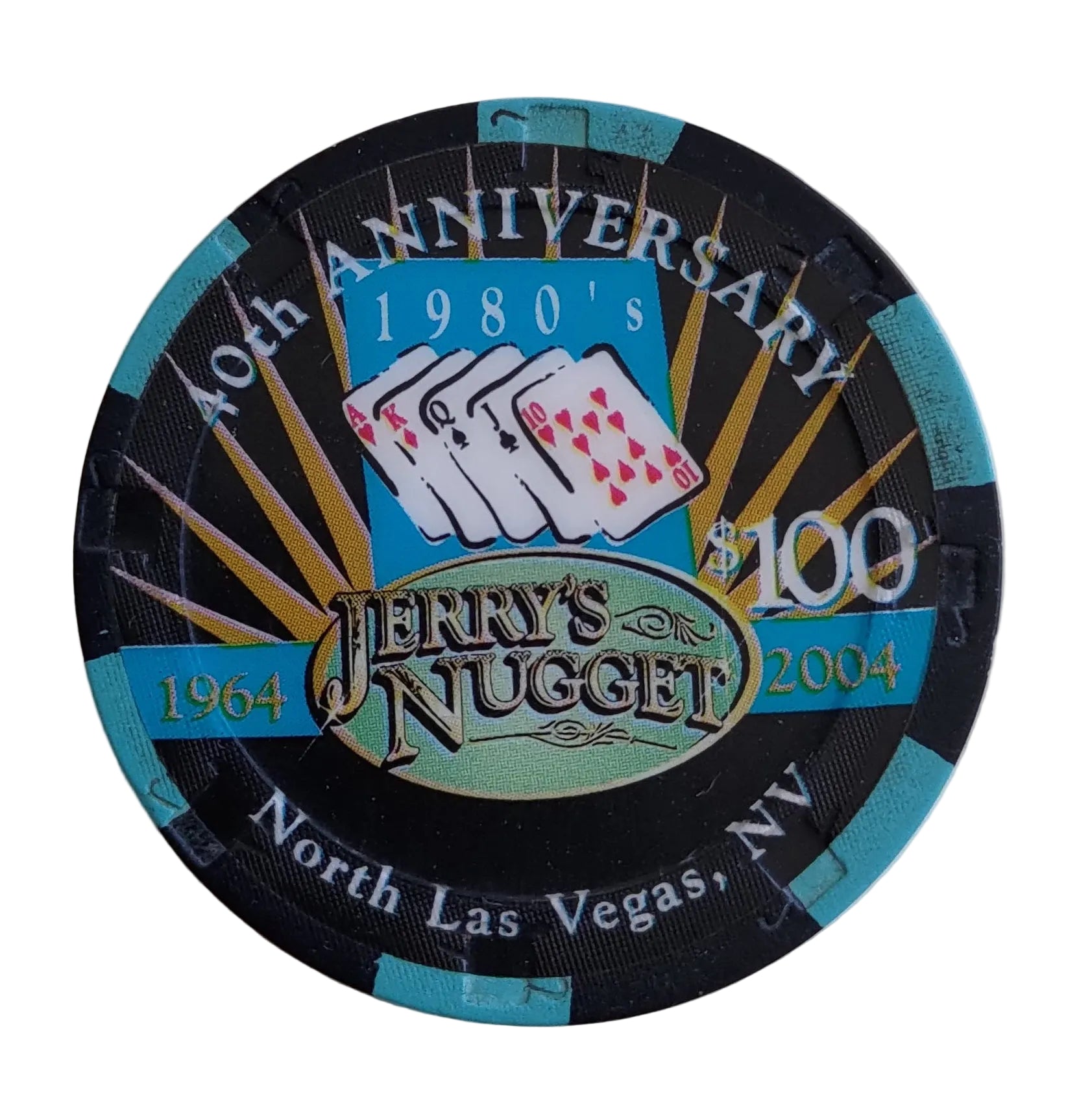 Jerry's Nugget Casino North Las Vegas NV $100 Chip 40th Anniversary