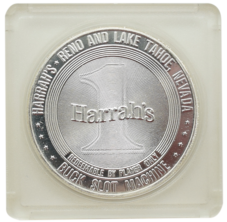 Harrah's Casino Reno and Lake Tahoe $1 Franklin Mint Proof Token 1965 Buck Slot
