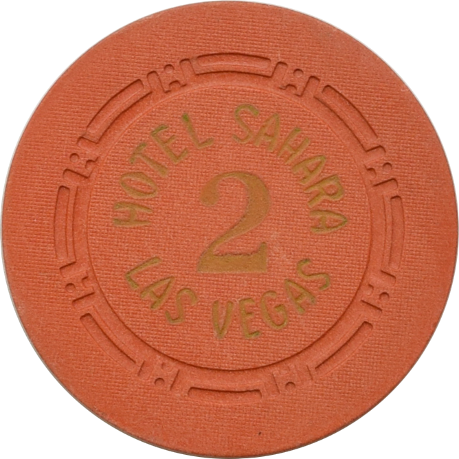 Sahara Casino Las Vegas Nevada Orange Roulette 1 Chip 1950s