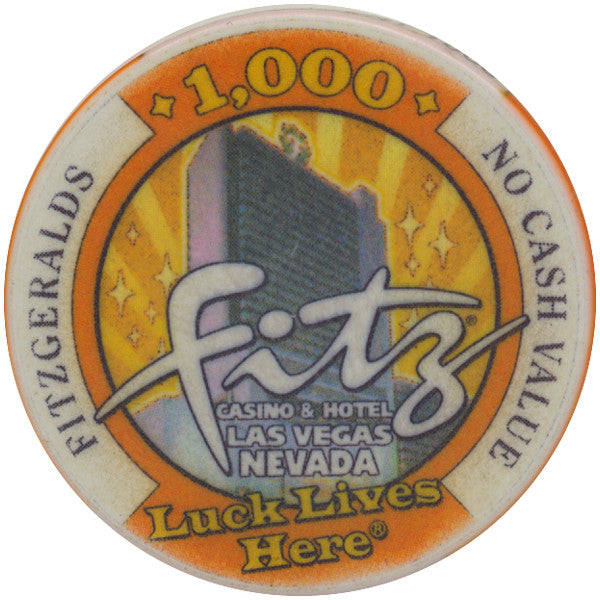 Fitzgeralds Casino Las Vegas 1,000 NCV (The Fitz Poker Room) Tournament Chip - Spinettis Gaming - 3