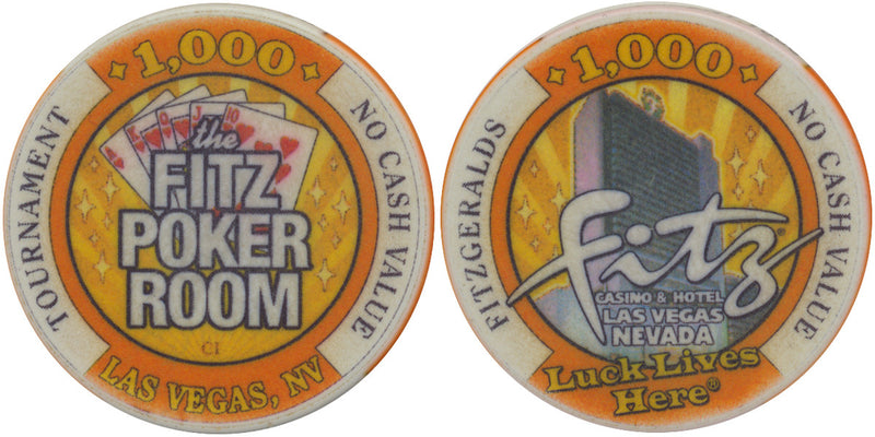Fitzgeralds Casino Las Vegas 1,000 NCV (The Fitz Poker Room) Tournament Chip - Spinettis Gaming - 1