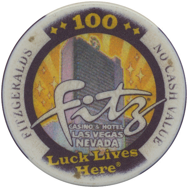 Fitzgeralds Casino Las Vegas 100 NCV (The Fitz Poker Room) Tournament Chip - Spinettis Gaming - 3