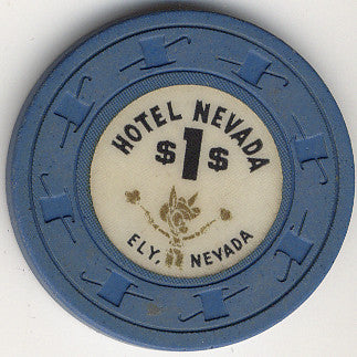 Hotel Nevada $1 (blue/white) chip - Spinettis Gaming - 1