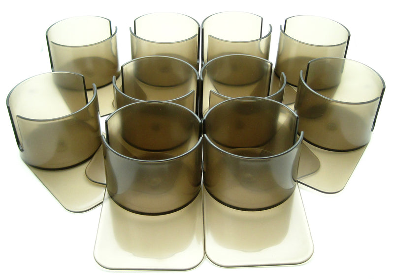 Set of 10 Deluxe Drink Cup Holder with cutout / slotted  (slide under)