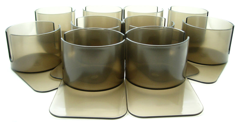 Set of 10 Deluxe Drink Cup Holder with cutout / slotted  (slide under)