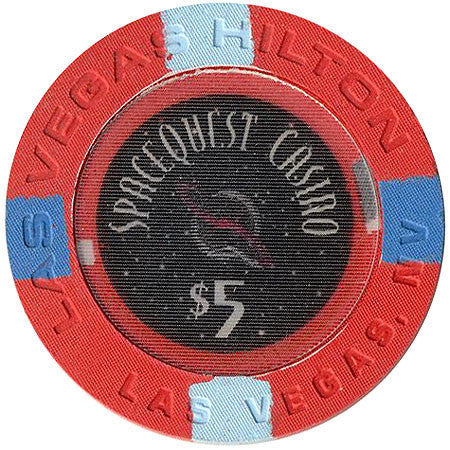 Las Vegas Hilton $5 (red) chip - Spinettis Gaming - 1