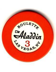Aladdin Casino Roulette 3 orange (1990s) Chip - Spinettis Gaming - 1