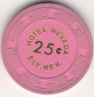 Hotel Nevada Casino 25cent (pink) chip 1987 - Spinettis Gaming