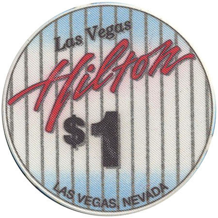 Hilton Casino $1 (white/blue) chip - Spinettis Gaming - 1