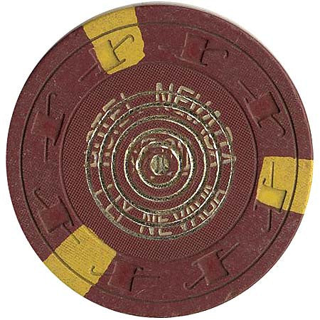 Hotel Nevada $5 brown (3-yellow inserts) chip - Spinettis Gaming - 1