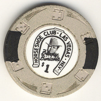 HorseShoe Club $1 (Lt. gray die swoosh) chip - Spinettis Gaming - 1