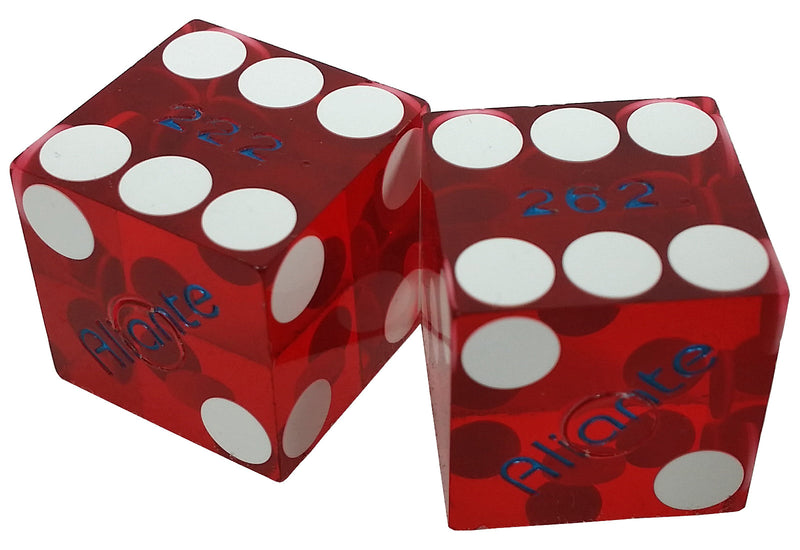 Aliante Used Casino Red Dice, One Pair - Spinettis Gaming - 2