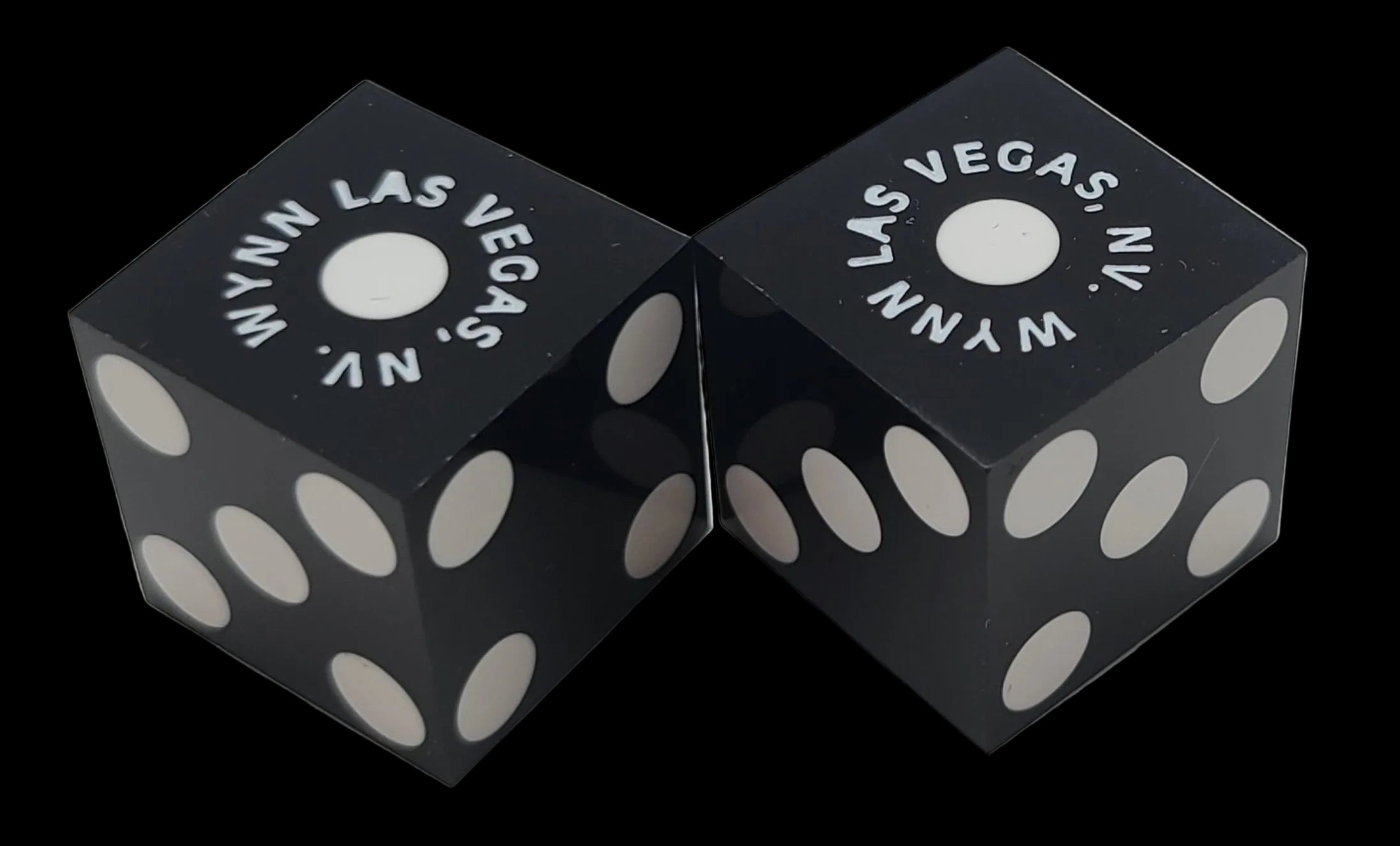 Wynn Hotel and Casino Las Vegas Nevada Black Dice Pair Matching Logos