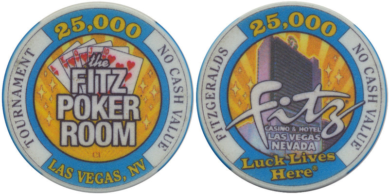 Fitzgeralds Casino Las Vegas 25,000 NCV (The Fitz Poker Room) Tournament Chip - Spinettis Gaming - 1