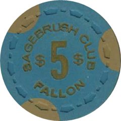 Sagebrush Club Casino Fallon Nevada $5 Chip 1968