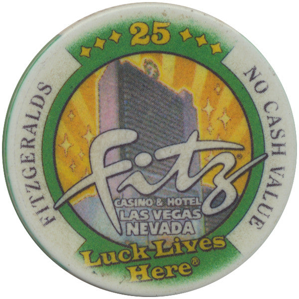 Fitzgeralds Casino Las Vegas 25 NCV (The Fitz Poker Room) Tournament Chip - Spinettis Gaming - 3
