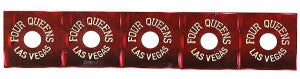 Four Queens Used Casino Dice (Green, Blue or Red), Stick of 5 - Spinettis Gaming - 6
