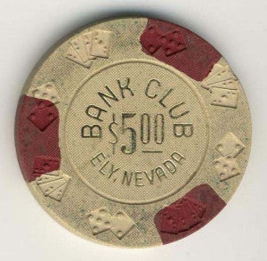 Bank Club Ely $5 (beige 1965) Chip - Spinettis Gaming - 2