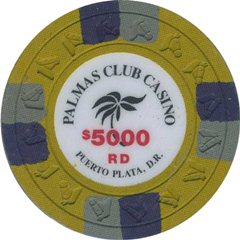 Palmas Club Casino $5000 Chip Puerto Plata, Dominican Republic