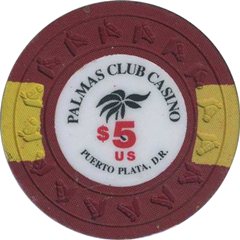 Palmas Club Casino $5 Chip Puerto Plata, Dominican Republic