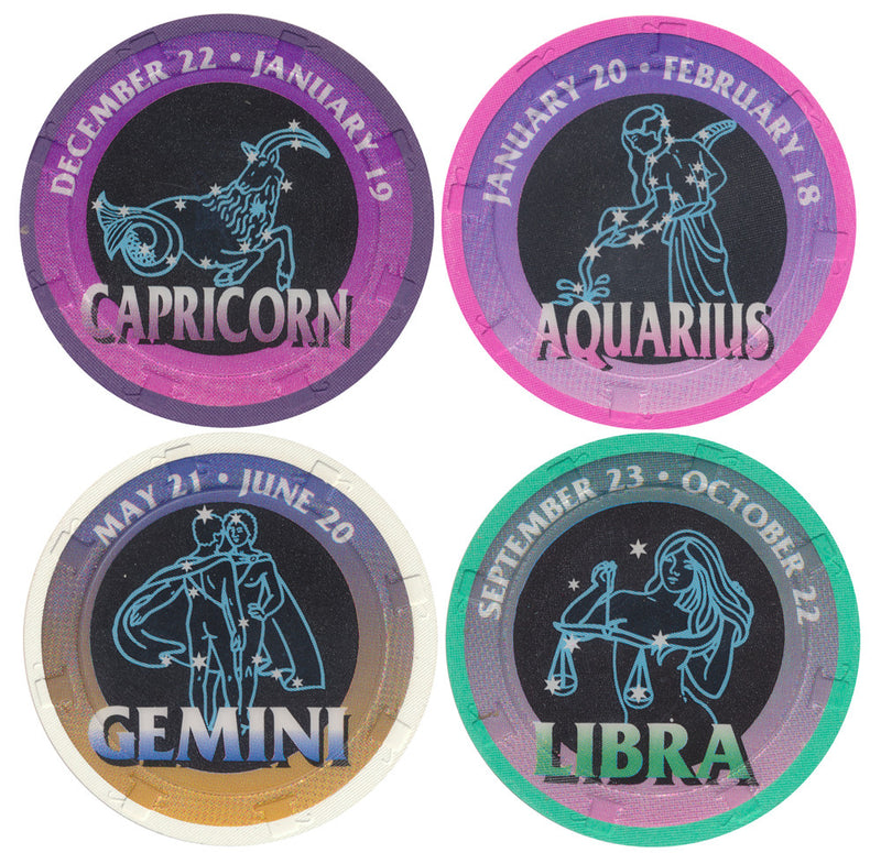 Set of 4 Paulson Casino Quality Astrological Chips - Great Collectible Chip Set - Spinettis Gaming - 1